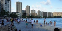 An image of waikiki from the beach