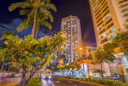 Hyatt Regency Waikiki Beach Resort & Spa Hotel Front - Evening/Night