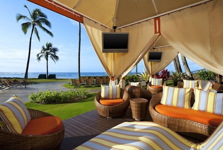 Beachside cabana at the Sheraton Kauai Resort