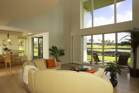 Living room with huge picture windows