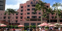 view of the Royal Hawaiian Hotel form the behind the property used for All Inclusive Oahu package