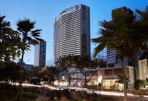 105-1 Ritz Carlton Residences - Waikiki Beach Hotel Front - Evening/Night