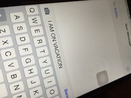 On Vacation Text message