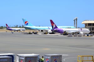 airplanes on the tarmac