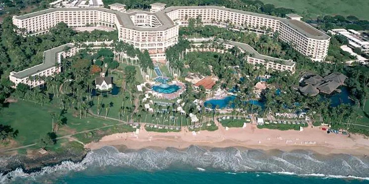 Aerial View of Grand Wailea Resort Forty meticulously landscaped acres fronting famed Wailea Beach.