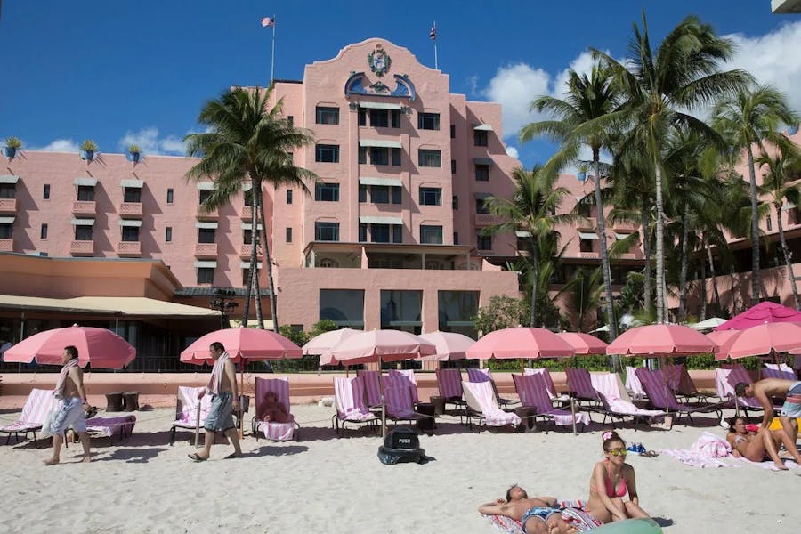 HONOLULU, HI -  WEDNESDAY, OCTOBER 07:  The Royal Hawaiian Hotel in Waikiki on October 07, 2015 in Honolulu, Hawaii.
