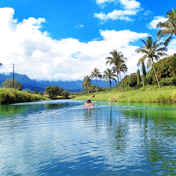 Kayaking through the wailua river
